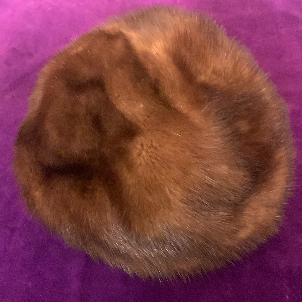 Vintage real mink fur hat, EUC